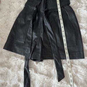 Zara Black faux leather shorts with Belt